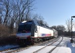 ALP-45A # 4556 pushing NJT Train # 5170 out of Annandale Station toward its next stop of Lebanon